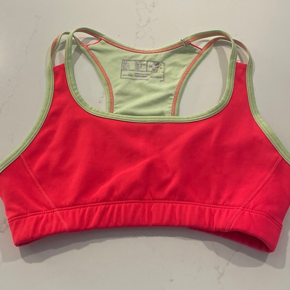 New Balance Other - New Balance Neon Coral and Green Sports Bra Small